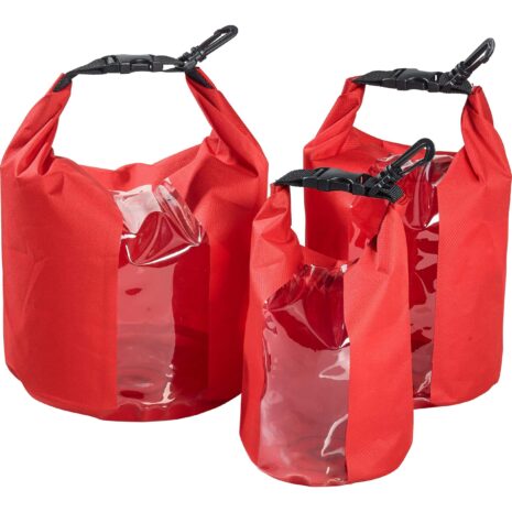 QBag 3er Set Innentaschen/Gepäckrollen 15 Liter Stauraum rot