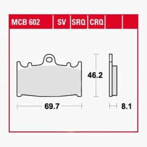 TRW Lucas Bremsbeläge organisch MCB602  69