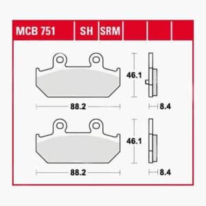 TRW Lucas Bremsbeläge organisch MCB751  88