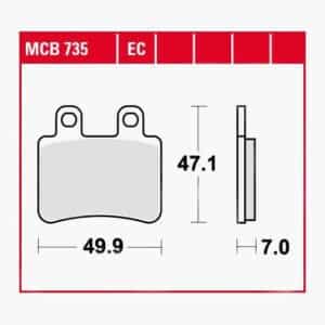 TRW Lucas Bremsbeläge organisch MCB735  49