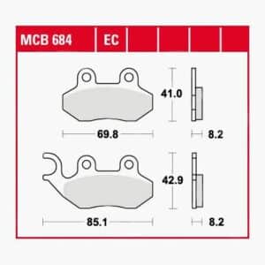 TRW Lucas Bremsbeläge organisch MCB684  69