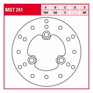 TRW Lucas Bremsscheibe Street starr MST241 160/58/80/3mm