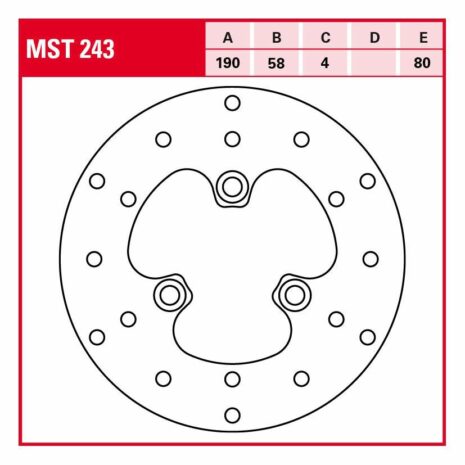 TRW Lucas Bremsscheibe Street starr MST243 190/58/80/4mm