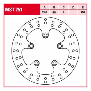 TRW Lucas Bremsscheibe Street starr MST251 240/89/110/4mm