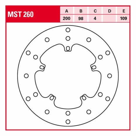 TRW Lucas Bremsscheibe Street starr MST260 200/98/109/4mm