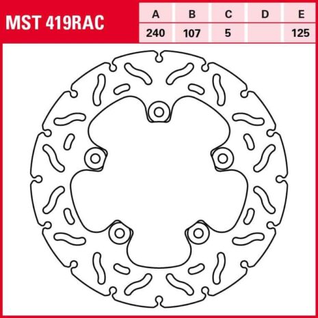 TRW Lucas Bremsscheibe RAC starr MST419RAC 240/107/125/5mm