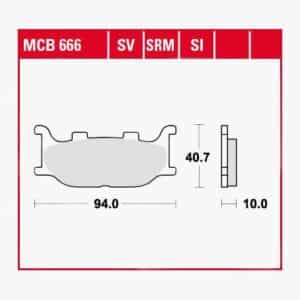 TRW Lucas Bremsbeläge Sintermetall Street MCB666SV 94x40