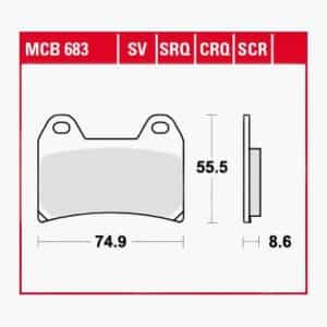 TRW Lucas Bremsbeläge Sintermetall MCB683SRT 74