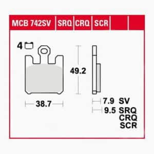 TRW Lucas Bremsbeläge Sintermetall Street MCB742SV 38