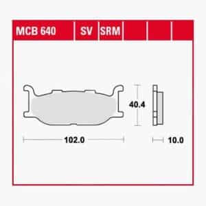 TRW Lucas Bremsbeläge Sintermetall Scooter MCB640SRM 102x40