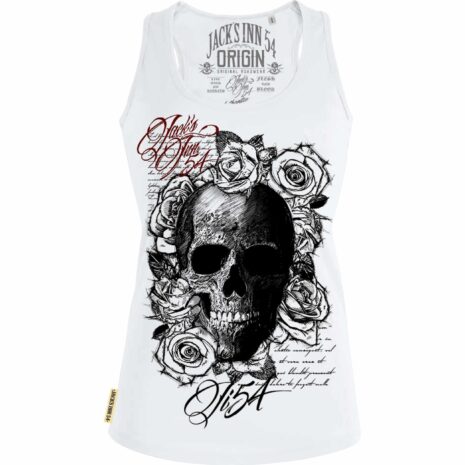 Jack's Inn 54 Damen Tanktop "Skull'n Roses" weiß XL Damen