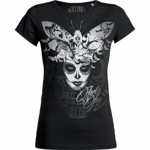 Jack's Inn 54 Damen T-Shirt Girlie "Mariposa Muerto" schwarz XL Damen