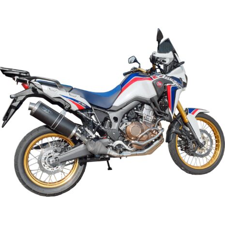 Hashiru Auspuff ST05 oval schwarz für Honda CRF 1000 Africa Twin