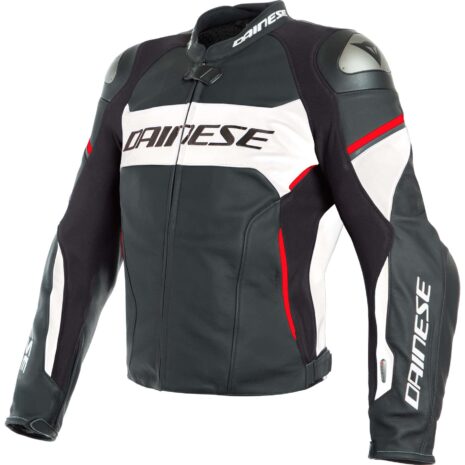 Dainese Racing 3 D-Air Lederjacke schwarz/rot/weiß 46 Herren