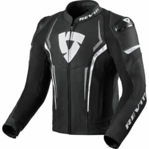 REV'IT! Glide Lederjacke schwarz/weiß 54 Herren