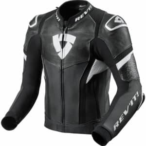 REV'IT! Hyperspeed Pro Lederjacke schwarz/weiß 50 Herren