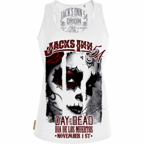 Jack's Inn 54 Damen Tanktop Day of the dead  weiß XL Damen