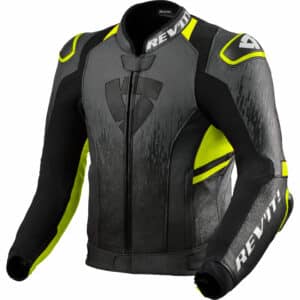 REV'IT! Quantum 2 Lederjacke anthrazit/neon-gelb 50 Herren