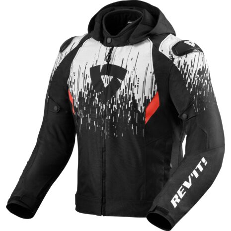 REV'IT! Quantum 2 H2O Textiljacke schwarz/weiß XXL