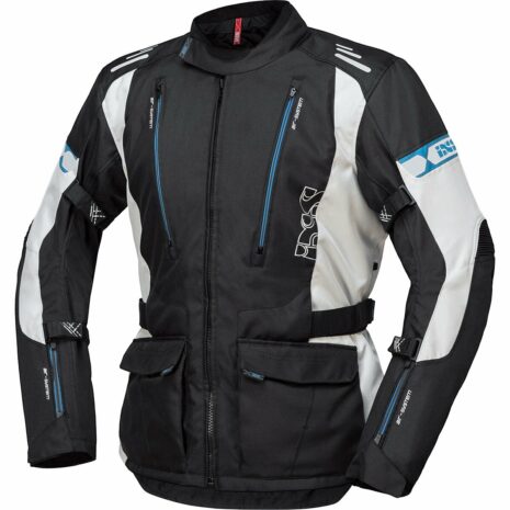 IXS Lorin-ST Textiljacke schwarz/hellgrau/blau L Herren