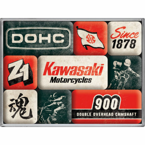 Nostalgic-Art Magnet-Set "Kawasaki - Motorcycles Since 1878"