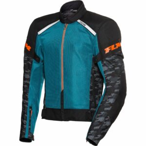 FLM Ram Air Textiljacke schwarz/petrol L Herren