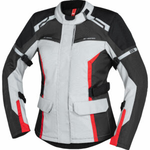 IXS Evans-ST 2.0 Tour Damen Textiljacke hellgrau/grau/rot L Damen