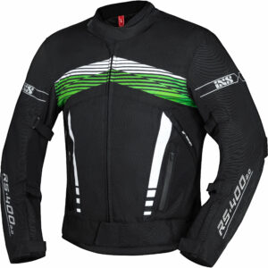 IXS Sport Textiljacke RS-400-ST 3.0 schwarz/weiß/fluo grün XXL Herren