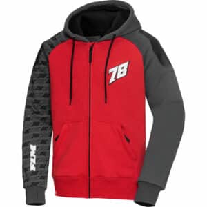 FLM Drift Sport Hoodie mit Protektoren rot/grau XXL Herren